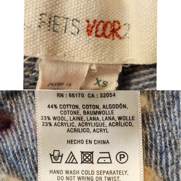 Anthropologie Fiets Voor 2 Southwestern Fuzzy Blanket Open Cardigan SZ XS - Picture 8 of 9